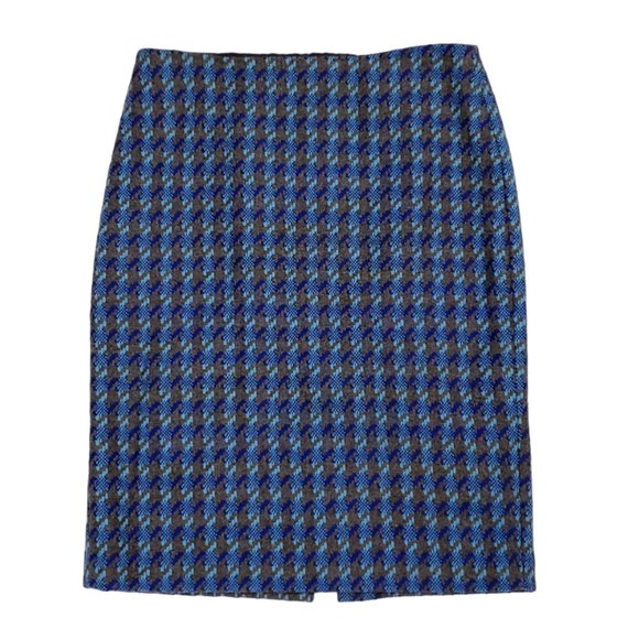 Talbots Dresses & Skirts - TALBOTS New Wool Blend Herringbone Pencil Skirt 10 NWT Gray Royal Blue Turquoise